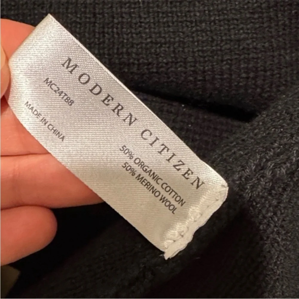 Modern Citizen Eames Organic Cotton-Wool Black Minimalist Cardigan Sweater M - Picture 12 of 14